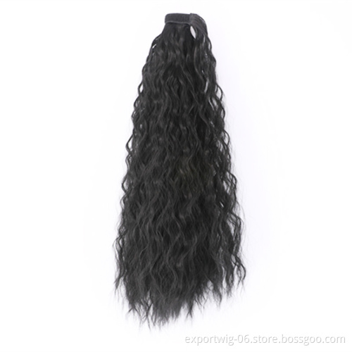 22inch afro wrap ponytail hair extensions long kinky straight yaki clip in hairpiece synthetic hair ponytails